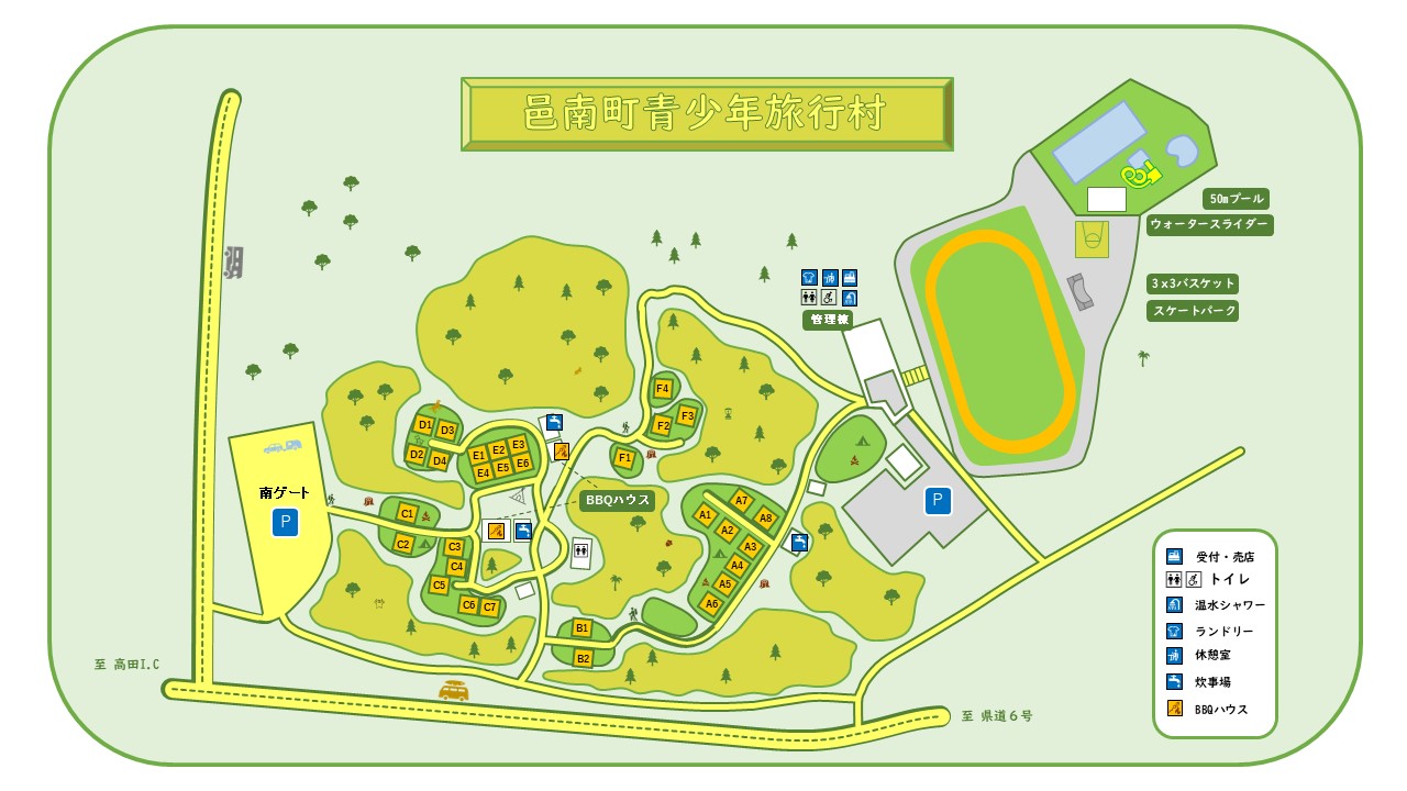 キャンプ場のマップ